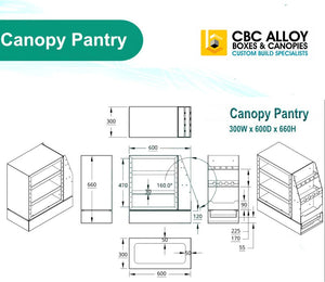 Canopy Sliding  Pantry (Black) 200mm and 300mm