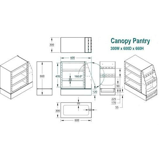 Pantry (Uncoated Alloy) 200mm and 300mm