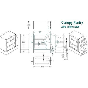 Canopy Pantry (Alloy) 200mm and 300mm